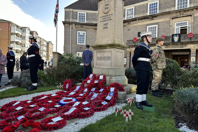 Wreaths were laid at the war memorial