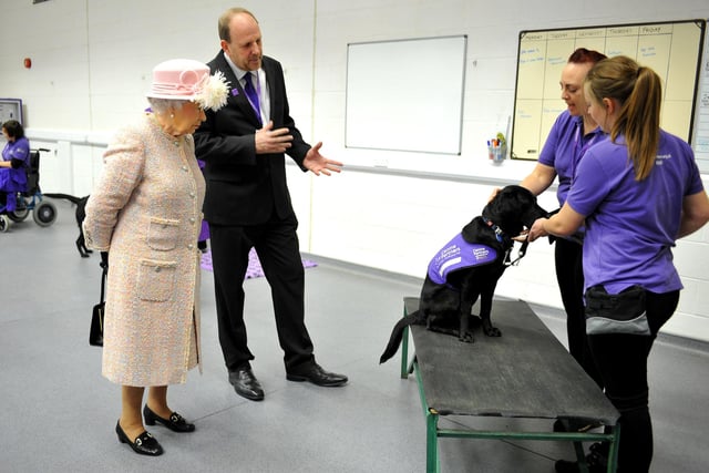 The Queen visited Canine Partners, Mill Lane, Heyshott, Midhurst. Pic Steve Robards SR1728865
