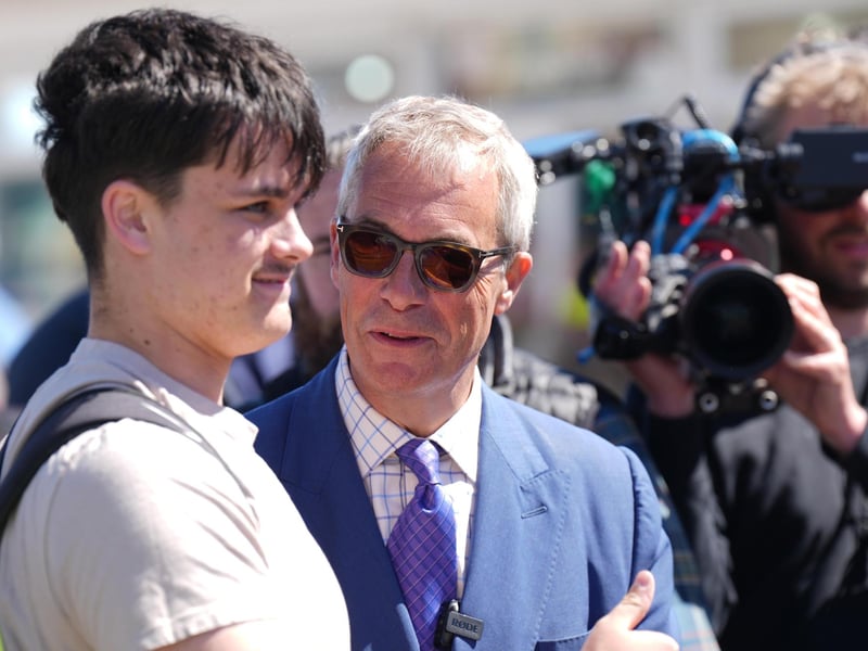 The Leader of Reform UK was pictured in the seaside town on Thursday, April 30 – ahead of local elections next week.