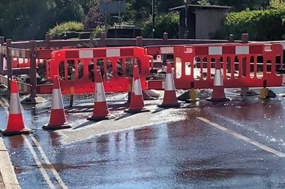 Nina Humphrey sent in footage of a water leak in Cuckfield on Friday, August 12