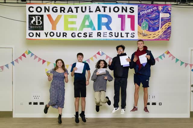 Bohunt School Worthing students with their GCSE results. Picture: Paul Streeter-Staniford Photography