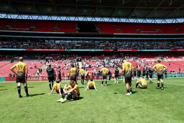 The Littlehampton team after the final whistle at Wembley. Martin Denyer