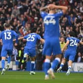 Brighton fans had the last laugh after being taunted about their club’s lack of major silverware by followers of bitter rivals Crystal Palace, on a remarkable afternoon at the Amex Stadium. (Photo by Mike Hewitt/Getty Images)