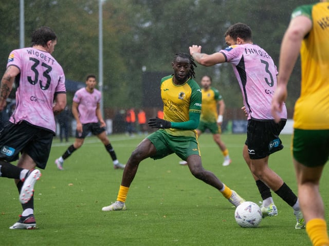 Horsham FC edged out Walton & Hersham 1-0 on a wet and windy afternoon at the Fusion Aviation Community Stadium
