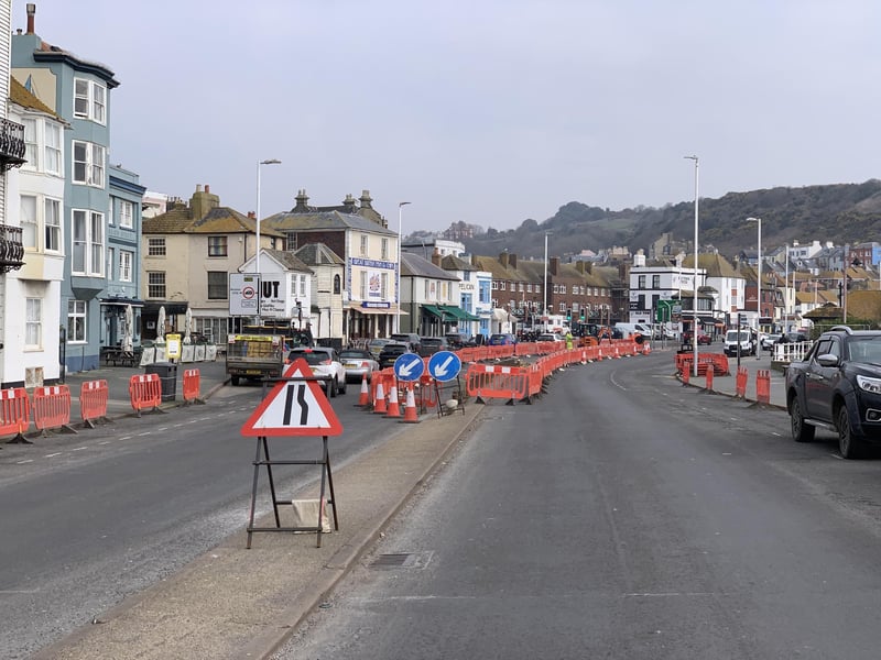 The wall in East Parade being removed