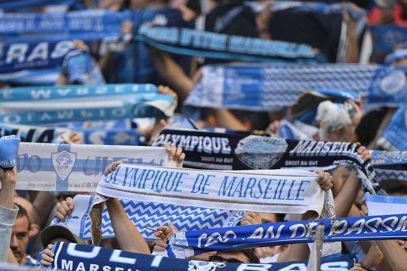 Marseille's fans wave team scarves