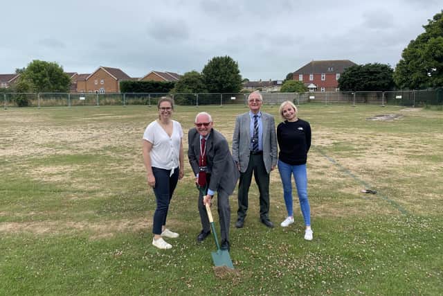L/R: Director at Directline Structures Limited Katy Barker, governors David Jeffries and Richard Holste, business manager Madeleine Maynard