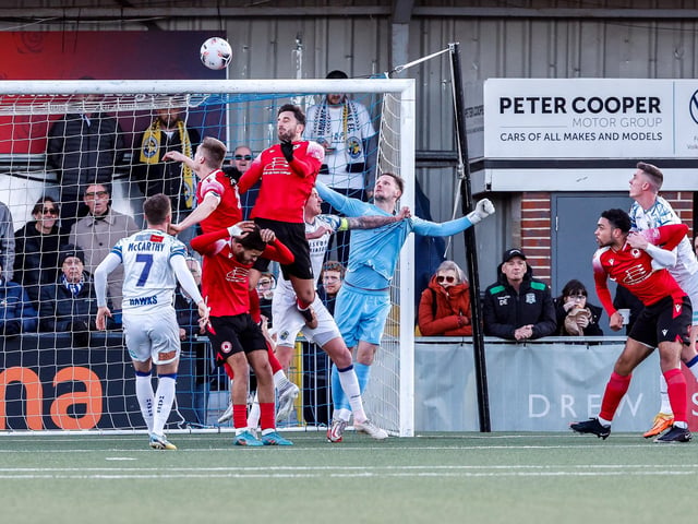 Action from Eastbourne Borough's 2-1 Boxing Day win at Havant and Waterlooville in National League South