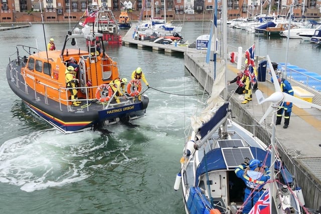 The RNLI in Hastings was called out to a stricken yacht on Sunday, April 21, 2024