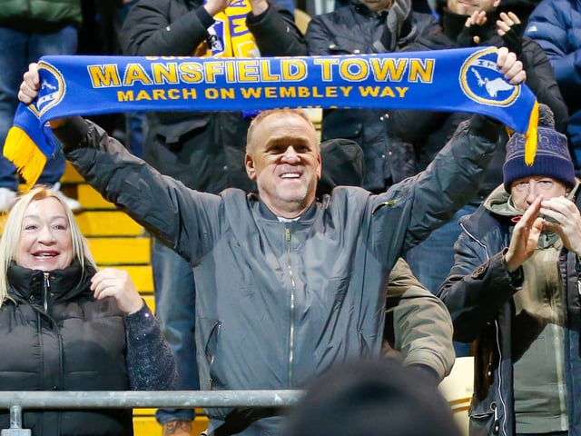 Mansfield Town fans ahead of the 2-1 win over Exeter City.