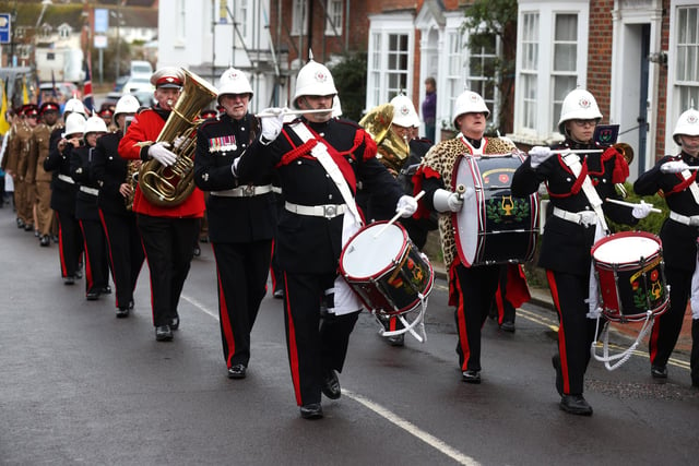 The 16 Regiment Royal Artillery lead the parade