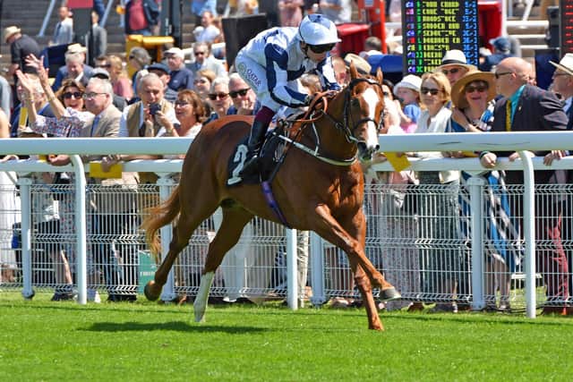 Barnwell Boy, ridden by Oisin Murphy, on his way to victory at Goodwood on Friday | Picture: Malcolm Wells