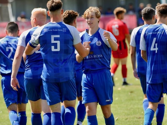 Action from a pre-season friendly between Shoreham and Worthing United at Middle Road
