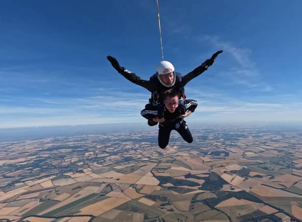 Tate Stowell, 17, was the youngest skydiver taking part