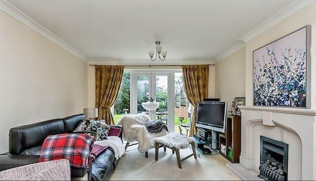 There is a spacious sitting room with plenty of space for sofas and chairs to relax in.