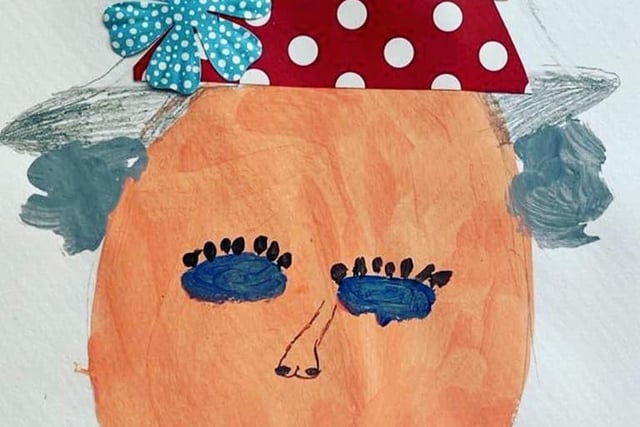 Katy Mason's daughter Mabel created this picture of Her Majesty