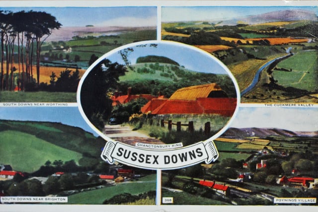 South Downs with Worthing, Brighton, Chanctonbury Ring, Cuckmere Valley and Poynings