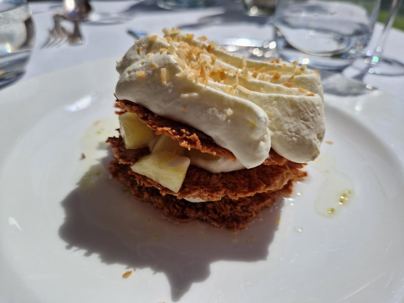 Pineapple and coconut mille feuille