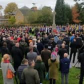 The annual Remembrance Day Parade and Service in Horley  culminated at the tranquil Memorial Gardens. Picture: Horley Council