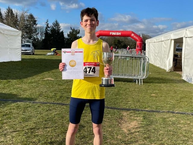 Fintan Pearce - winner of the David Minter Wigan team of eight trophy in the Senior Boys' race (Year 12/13)