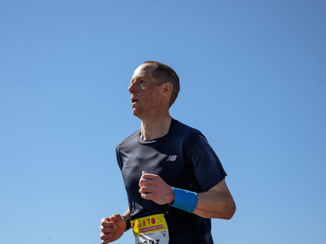 Images of runners in the 2025 Brighton Marathon