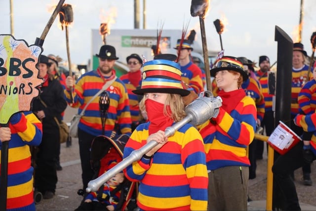 Youngsters enjoying their own procession at Hastings Bonfire