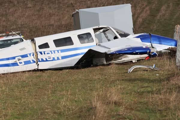 Firefighters and paramedics were called to a plane crash on the Downs near Steyning around 1pm on Friday, February 11. Photo: Eddie Mitchell