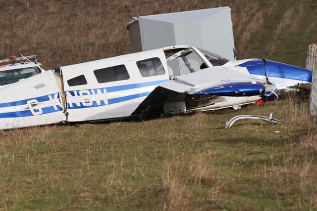 Firefighters and paramedics were called to a plane crash on the Downs near Steyning around 1pm on Friday, February 11. Photo: Eddie Mitchell