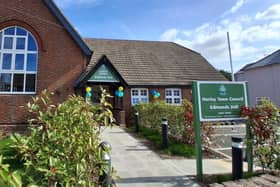 Horley Town Council's new offices decorated with balloons on the day of the official unveiling. Pictures courtesy of Horley Town Council