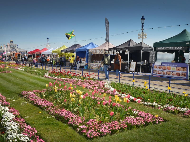 Easter Market on the seafront in Eastbourne on April 17 2025.
The carpet gardens are pictured.