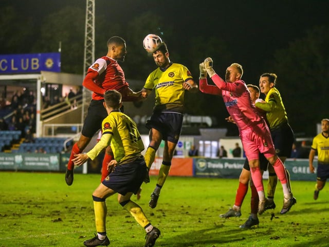 Action from Eastbourne Borough's draw at Farnborough