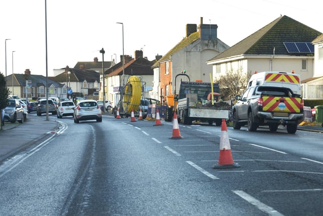 Roadworks on Bexhill Road January 6 2023.