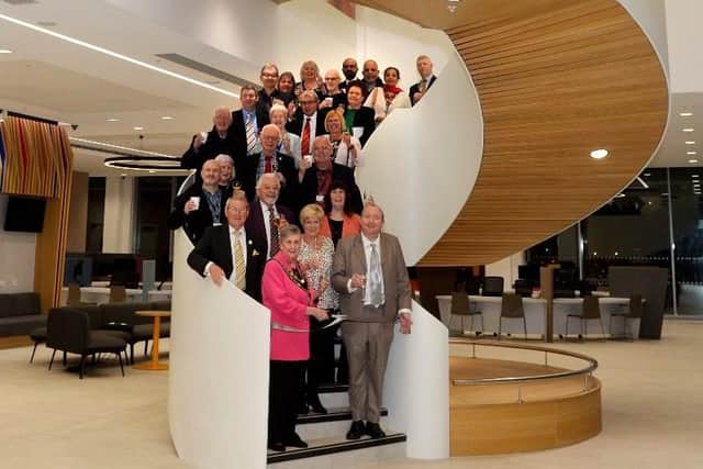 Councillors past and present at the new Town Hall