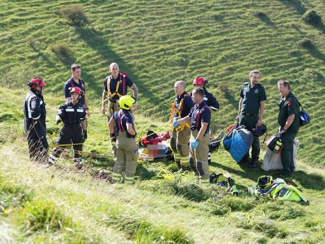 The rescue at Devil's Dyke. Photo: Eddie Mitchell