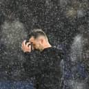 Brighton's Italian head coach Roberto De Zerbi reacts at the end of the UEFA Europa League Group B defeat to AEK Athens