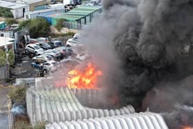 Fire at Lancing Business Park. Photo: Eddie Mitchell