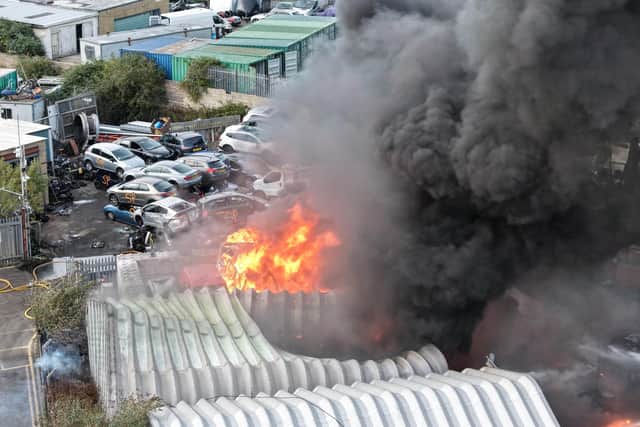 Fire at Lancing Business Park. Photo: Eddie Mitchell