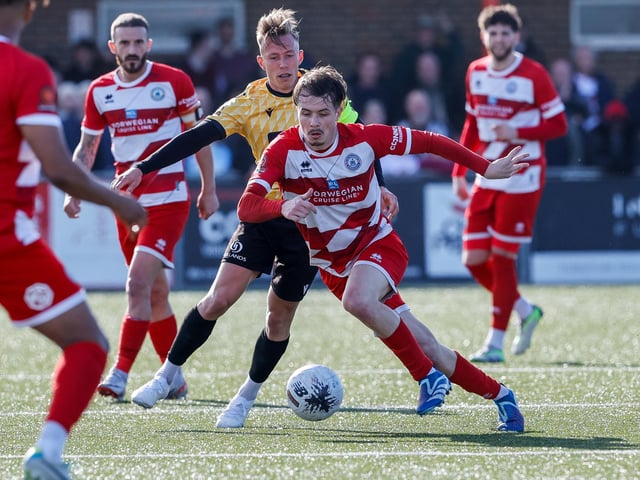 Action from Eastbourne Borough's 5-1 home loss to Maidstone in the National League South