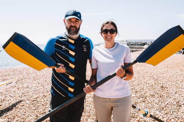 Hend and Jon at Eastbourne Rowing Club