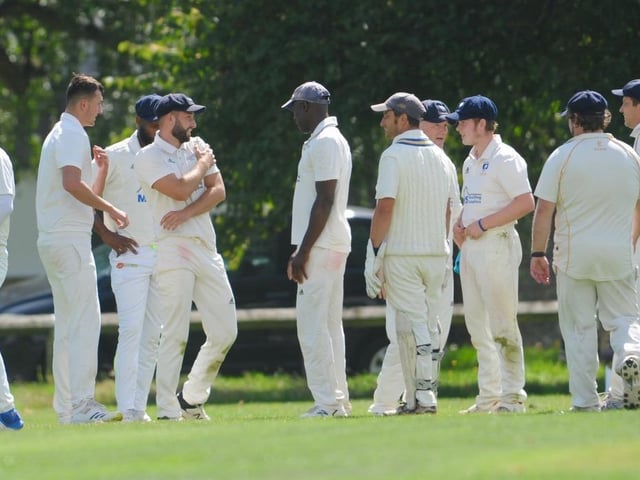 Action between Broadwater CC and Goring CC in Division 4 West of the Sussex Cricket League