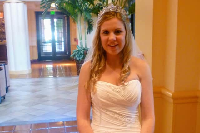 Katherine on her wedding day – 15 years ago. A milestone anniversary that's making her feel old!