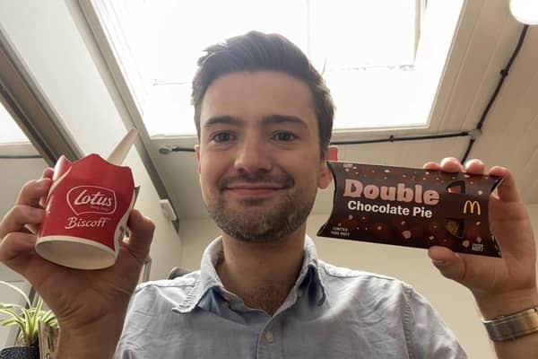 SussexWorld reporter Jacob Panons with some of the new items on offer at McDonald's. Picture from National World