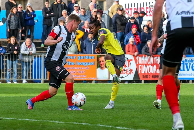 Action from Eastbourne Borough's 2-1 FA Cup fourth qualifying round defeat at Maidenhead