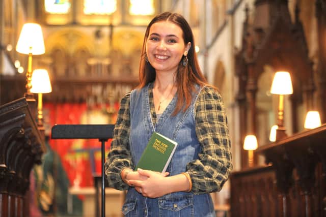 Olivia Upton explains why Chichester Cathedral is such a special place to sing choral music. HR26033101. Pic Hollie R/Iconic Media Group