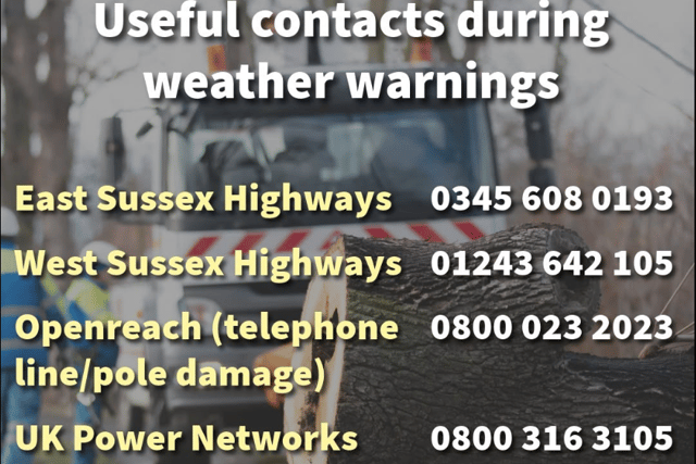 Eastbourne Police warn for incidents on the road amid storm