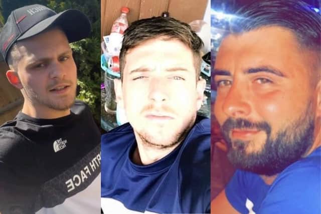 L-R: Daniel Davies, Jon 'Tommy' Miller and Jonny Day. Picture from Sussex Police