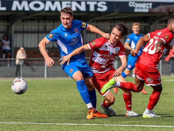Action from Eastbourne Borough v Truro City in the National League South