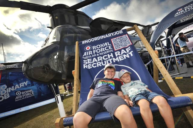 Start of Airbourne 2024 on August 15 in Eastbourne - Static displays on Western Lawns as the event opened to the public.