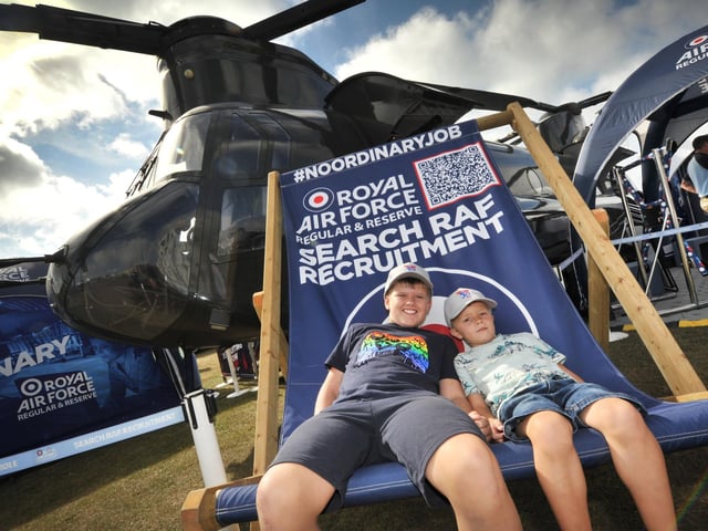 Start of Airbourne 2024 on August 15 in Eastbourne - Static displays on Western Lawns as the event opened to the public.