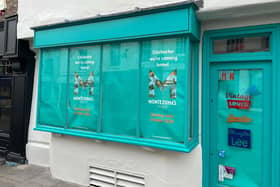 Montezuma’s is getting closer to returning to Chichester city centre, with signage announcing its homecoming now in place at its new South Street shop. Photo: Sussex World